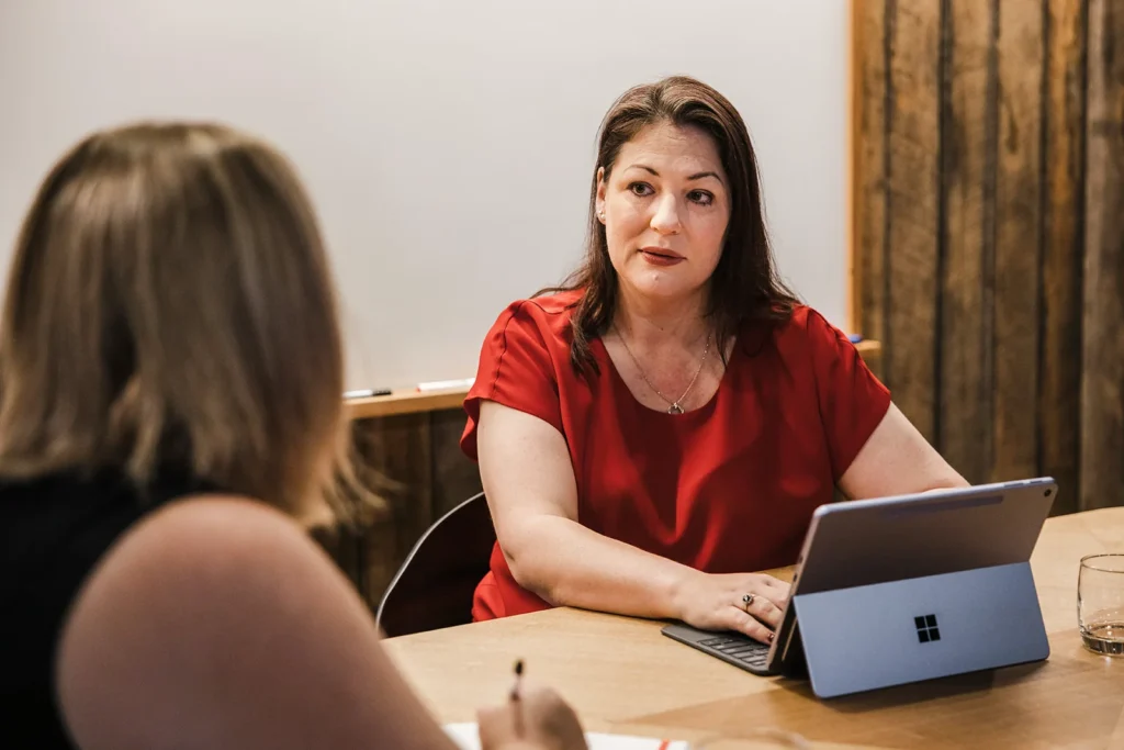 Alanna Davis of Alinea Virtual Assist in a client meeting
